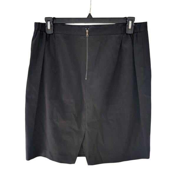 Tahari Woman Black Cotton Stretch Pencil Skirt Size 14 - Picture 2 of 6